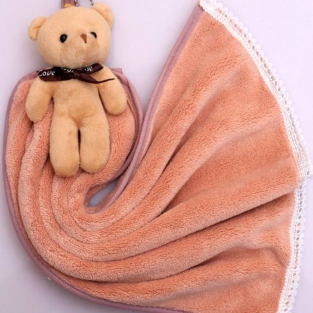 Teddy Bear Plush Hand Towels Washcloth Home Kitchen Decor